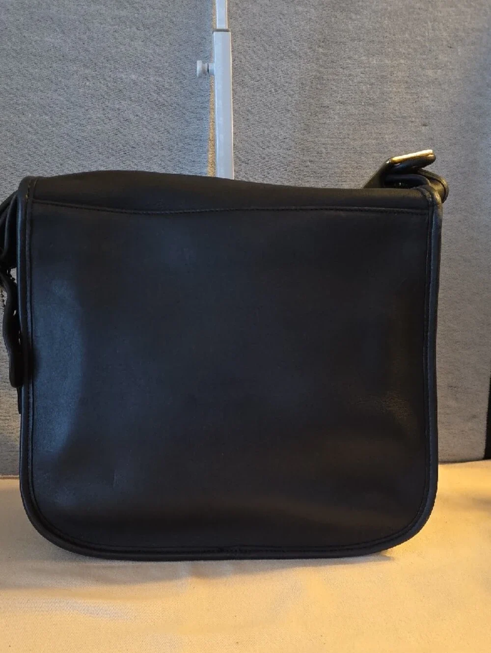 Vintage Black Leather Coach Stewardess Bag